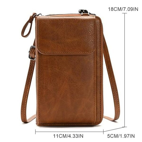 Alternative view of Women’s Vintage Faux Leather Crossbody Wallet with Zipper