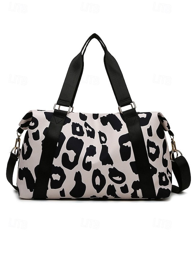 Women’s Waterproof Leopard Print Travel Duffel Bag